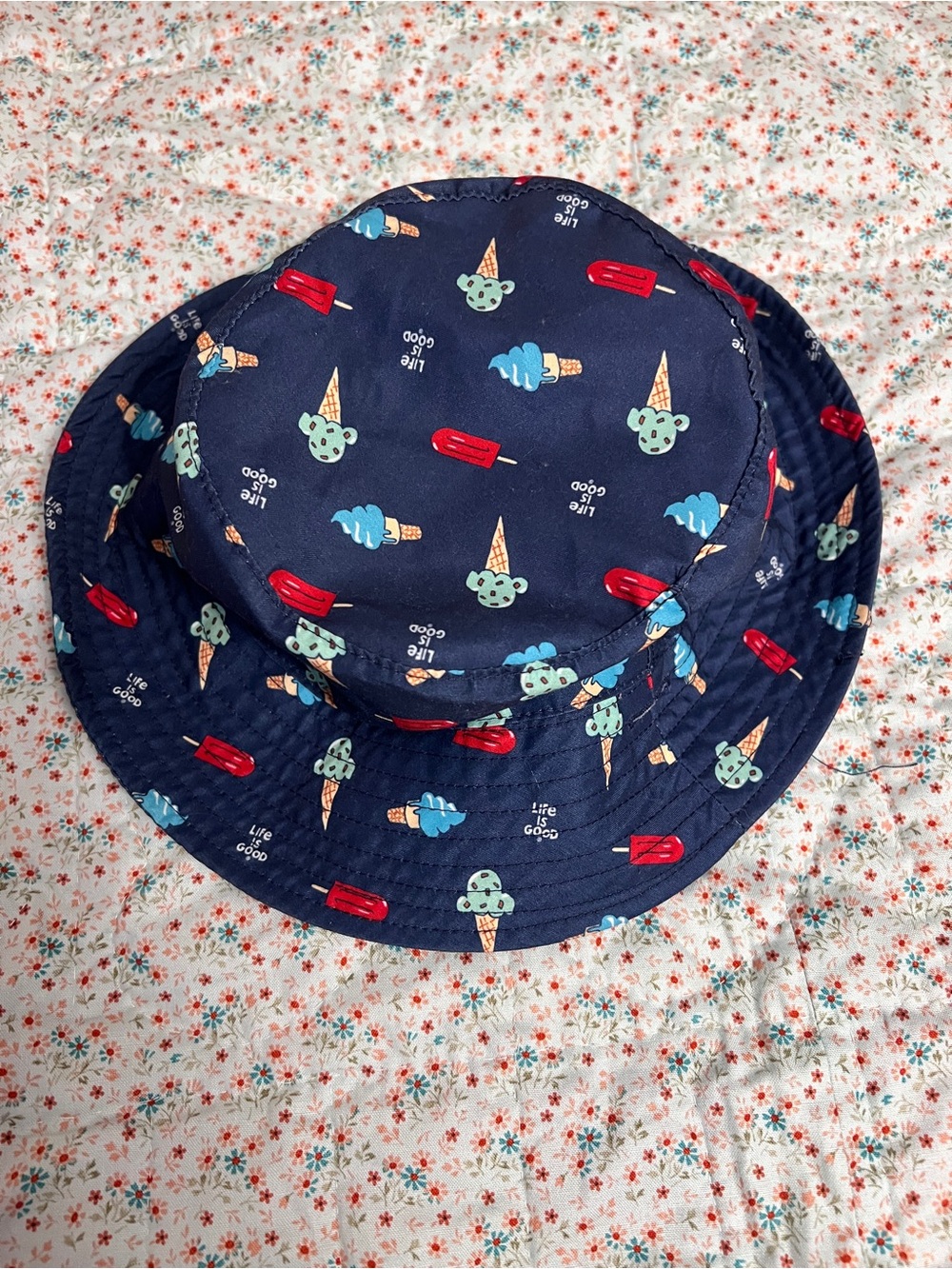 Life Is Good Navy Ice Cream & Popsicle Bucket Hat